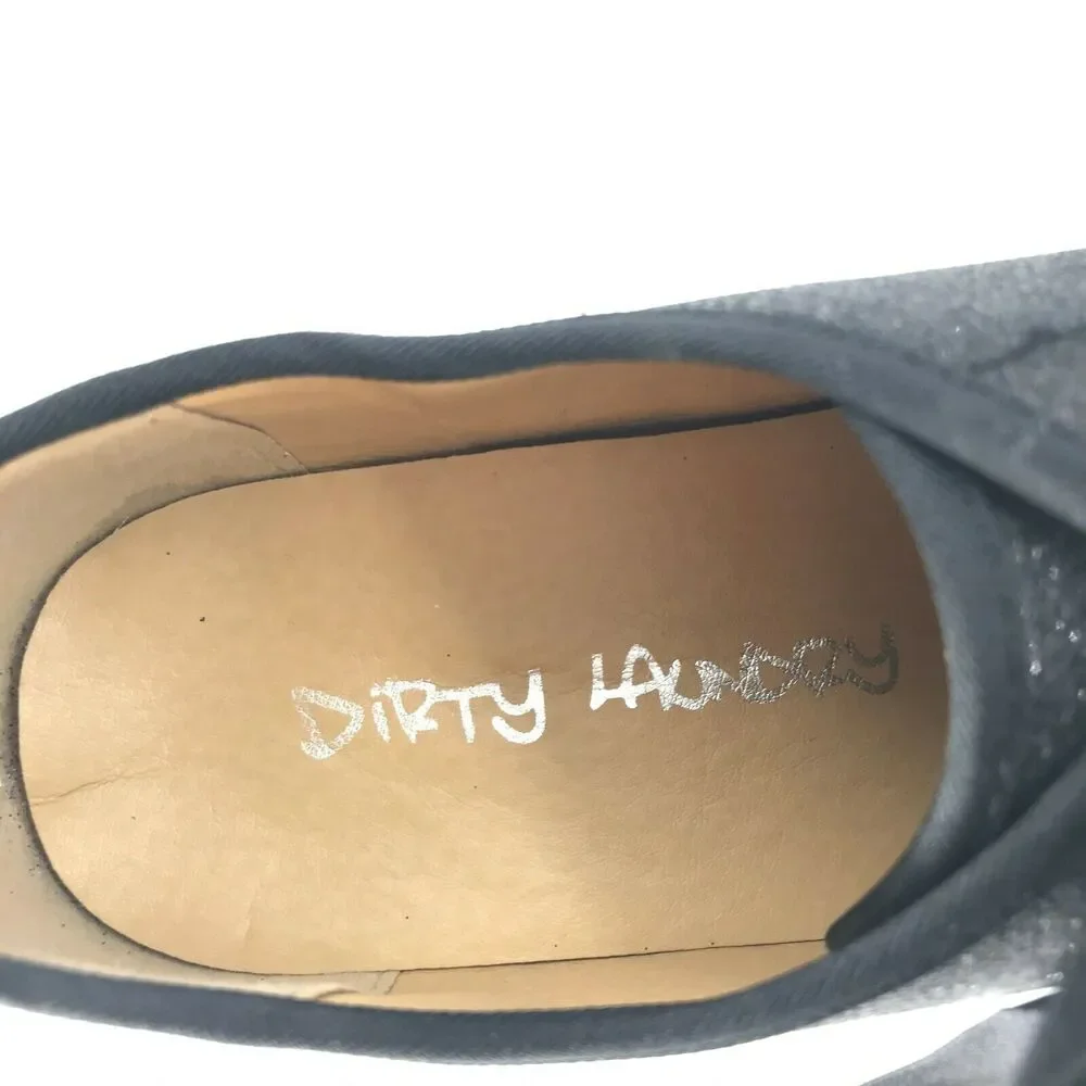 Dirty Laundry Women's Platform Sneakers Ribbon Lace Up Gray Black Size 7